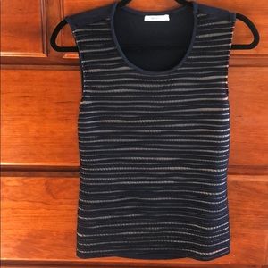 Black ribbed semi transparent tank